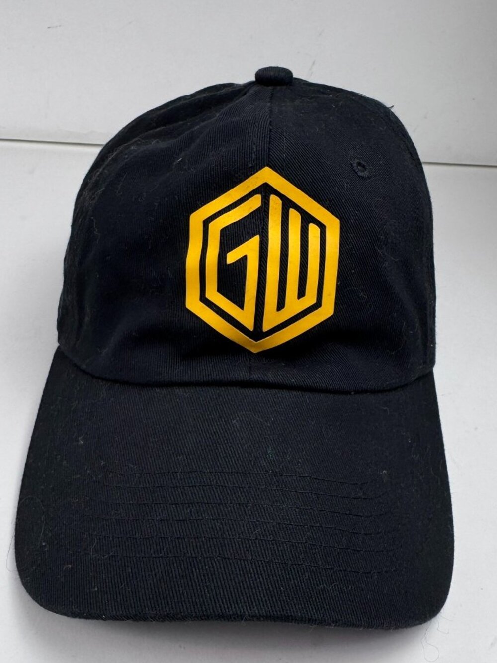 Eikoa GW Logo Baseball Cap Hat Black Yellow Embroidered Strapback Cotton OSFM